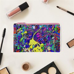 vibrant abstract floral/rainbow color Cosmetic Bag (XS) from ArtsNow.com Front