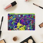 vibrant abstract floral/rainbow color Cosmetic Bag (XS)