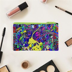 vibrant abstract floral/rainbow color Cosmetic Bag (XS) from ArtsNow.com Back