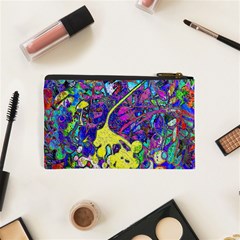 vibrant abstract floral/rainbow color Cosmetic Bag (XS) from ArtsNow.com Back