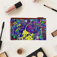 vibrant abstract floral/rainbow color Cosmetic Bag (XS) from ArtsNow.com Back