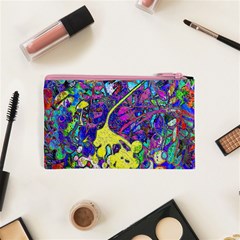 vibrant abstract floral/rainbow color Cosmetic Bag (XS) from ArtsNow.com Back