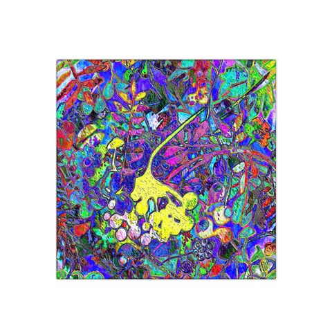 vibrant abstract floral/rainbow color Satin Bandana Scarf from ArtsNow.com Front