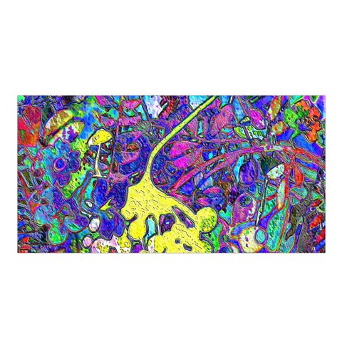 vibrant abstract floral/rainbow color Satin Shawl from ArtsNow.com Front