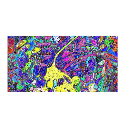 vibrant abstract floral/rainbow color Satin Wrap from ArtsNow.com Front