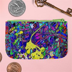 vibrant abstract floral/rainbow color Large Coin Purse from ArtsNow.com Back