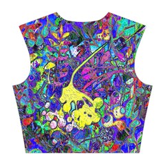 vibrant abstract floral/rainbow color Cotton Crop Top from ArtsNow.com Back