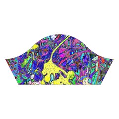 vibrant abstract floral/rainbow color Cotton Crop Top from ArtsNow.com Left Sleeve