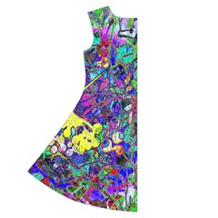 vibrant abstract floral/rainbow color Short Sleeve V Back Left