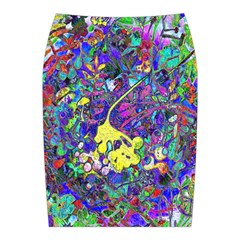 vibrant abstract floral/rainbow color Midi Wrap Pencil Skirt from ArtsNow.com Back