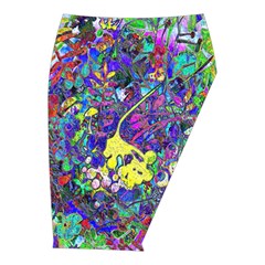 vibrant abstract floral/rainbow color Midi Wrap Pencil Skirt from ArtsNow.com  Front Right 