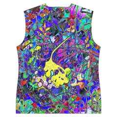 vibrant abstract floral/rainbow color Women s Button Up Vest from ArtsNow.com Back