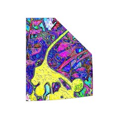 vibrant abstract floral/rainbow color Women s Button Up Vest from ArtsNow.com Left Pocket