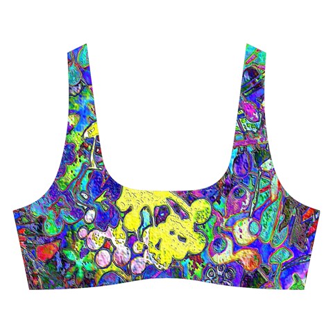 vibrant abstract floral/rainbow color Cross Back Hipster Bikini Set from ArtsNow.com Front