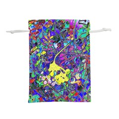 vibrant abstract floral/rainbow color Lightweight Drawstring Pouch (S) from ArtsNow.com Back