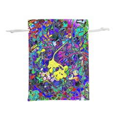 vibrant abstract floral/rainbow color Lightweight Drawstring Pouch (L) from ArtsNow.com Front