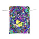 vibrant abstract floral/rainbow color Lightweight Drawstring Pouch (L)