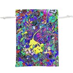 vibrant abstract floral/rainbow color  Lightweight Drawstring Pouch (XL)