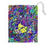 vibrant abstract floral/rainbow color Drawstring Pouch (4XL)