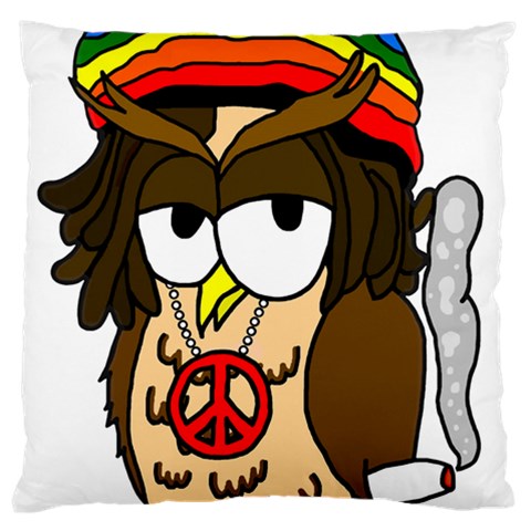 Rainbow Stoner Owl Large Cushion Case (Two Sides) from ArtsNow.com Back