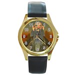 exileguy Round Gold Metal Watch