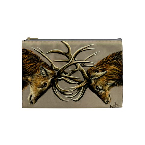 Locking Horns Cosmetic Bag (Medium) from ArtsNow.com Front