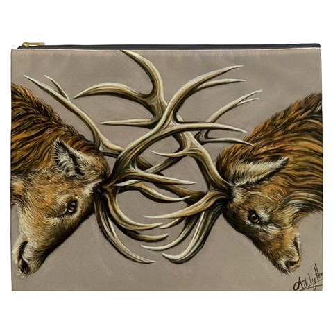 Locking Horns Cosmetic Bag (XXXL) from ArtsNow.com Front