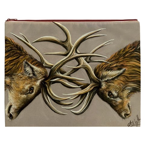 Locking Horns Cosmetic Bag (XXXL) from ArtsNow.com Front