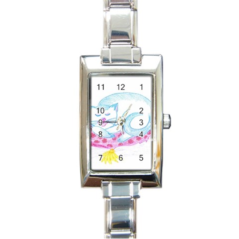 Blue Point Siamese Rectangular Italian Charm Watch from ArtsNow.com Front