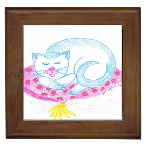 Blue Point Siamese Framed Tile from ArtsNow.com Front