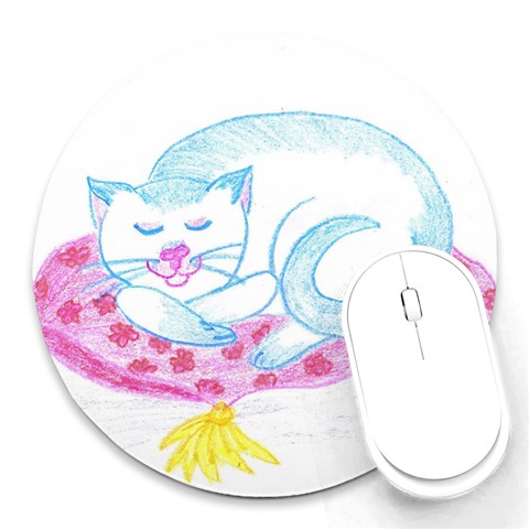 Blue Point Siamese Round Mousepad from ArtsNow.com Front