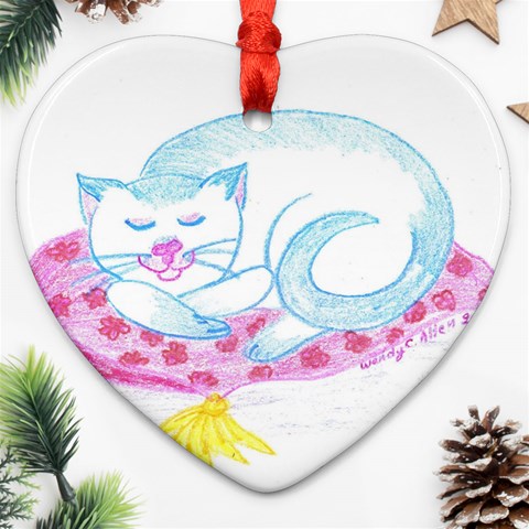 Blue Point Siamese Ornament (Heart) from ArtsNow.com Front