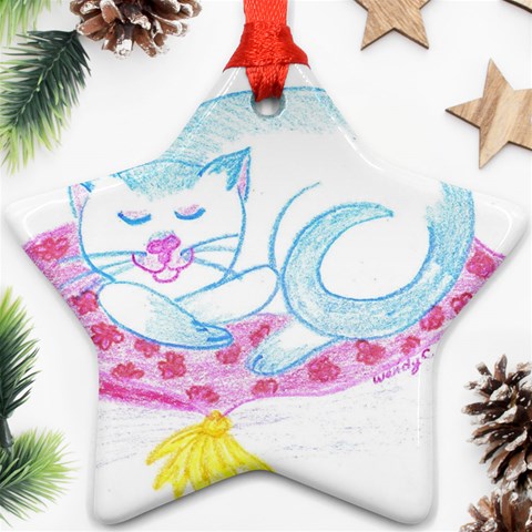 Blue Point Siamese Ornament (Star) from ArtsNow.com Front