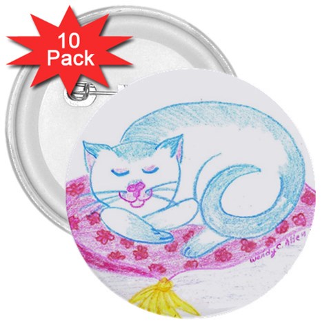 Blue Point Siamese 3  Button (10 pack) from ArtsNow.com Front