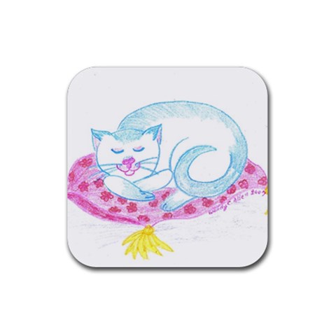 Blue Point Siamese Rubber Coaster (Square) from ArtsNow.com Front