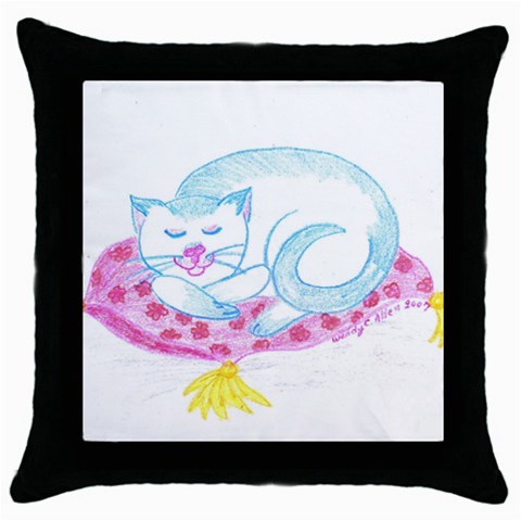 Blue Point Siamese Throw Pillow Case (Black) from ArtsNow.com Front