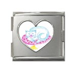 Blue Point Siamese Mega Link Heart Italian Charm (18mm)