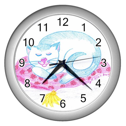 Blue Point Siamese Wall Clock (Silver) from ArtsNow.com Front