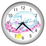 Blue Point Siamese Wall Clock (Silver)