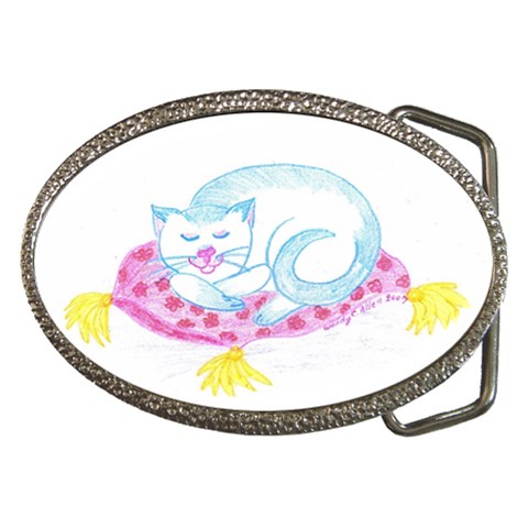 Blue Point Siamese Belt Buckle from ArtsNow.com Front