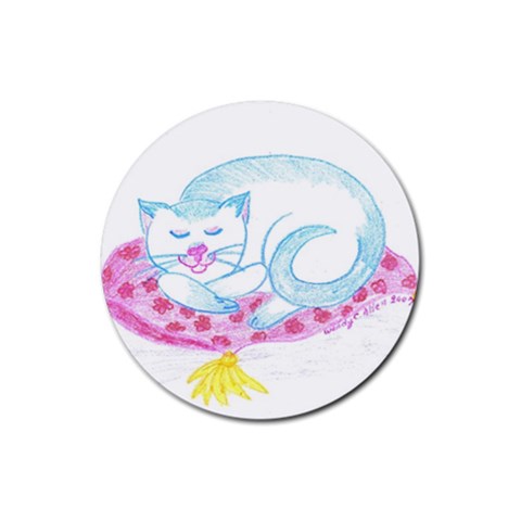 Blue Point Siamese Rubber Coaster (Round) from ArtsNow.com Front