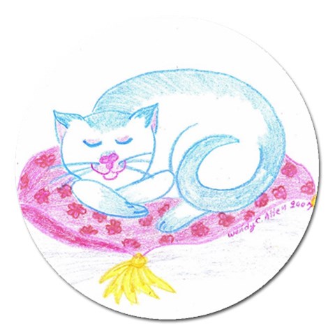 Blue Point Siamese Magnet 5  (Round) from ArtsNow.com Front