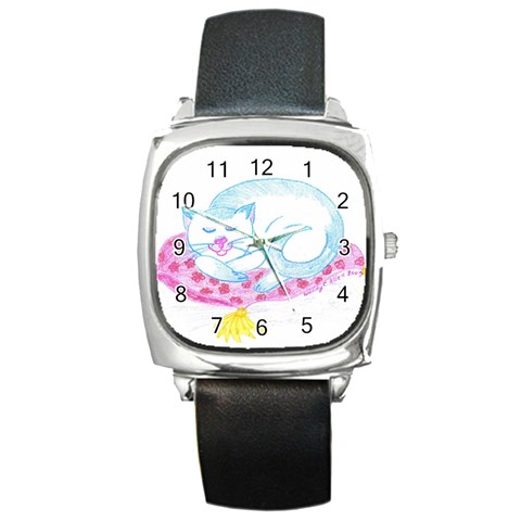 Blue Point Siamese Square Metal Watch from ArtsNow.com Front