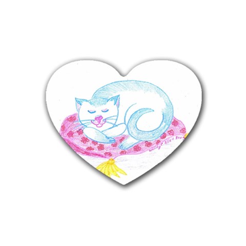 Blue Point Siamese Rubber Coaster (Heart) from ArtsNow.com Front