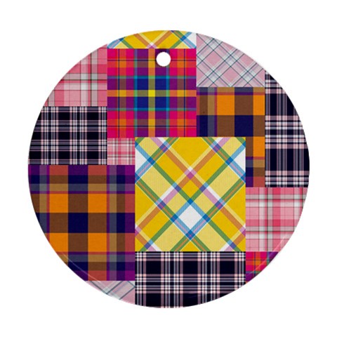 Checks Pattern Round Ornament (Two Sides) from ArtsNow.com Front