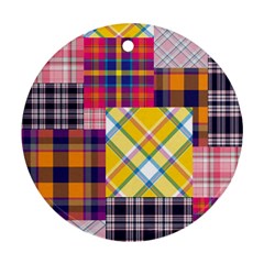 Checks Pattern Round Ornament (Two Sides) from ArtsNow.com Back