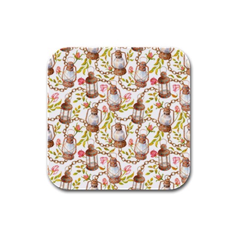 Latterns Pattern Rubber Square Coaster (4 pack)  from ArtsNow.com Front