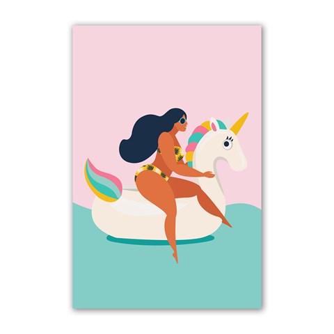 unicorn swimming Poster 16  x 24  from ArtsNow.com 16 x24  Poster - 1