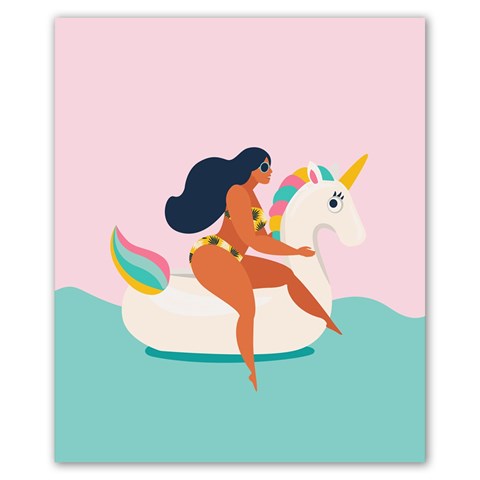 unicorn swimming Poster 20  x 24  from ArtsNow.com 20 x24  Poster - 1