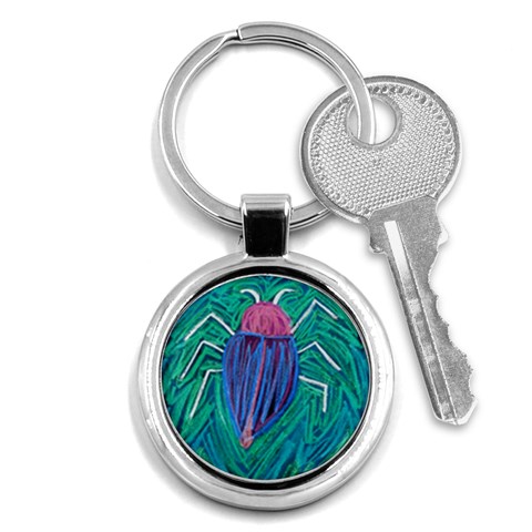 Big Green Bug  Key Chain (Round) from ArtsNow.com Front